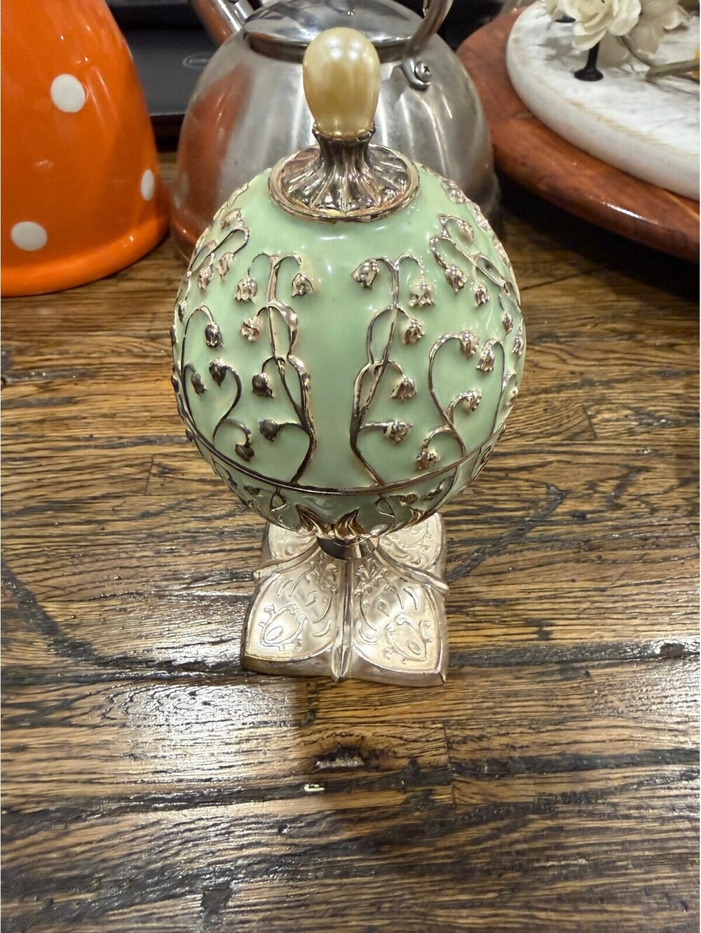 2002 Wallace Silver-Plated Musical Egg with Enamel Decoration
